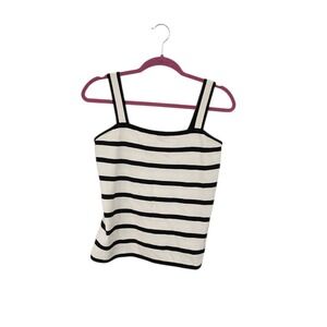 St. John Stripe Knit Tank‎ Top Sleeveless Sweater Small S Made in USA